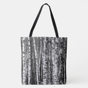 Bolso De Tela Árboles de haya, gris blanco y carbón / gris