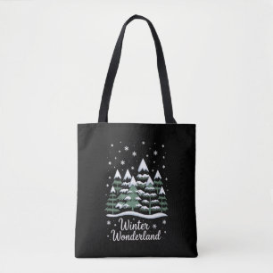 Bolso De Tela Árboles de invierno mágico Navidad Familia Tripula