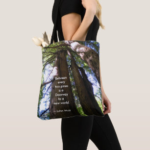 Bolso De Tela Árboles de la secoya con la cita de Muir