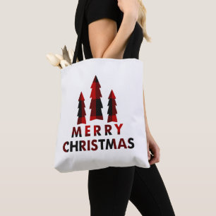 Bolso De Tela Árboles de Navidad Alegres Rústicos Cuadro de Búfa