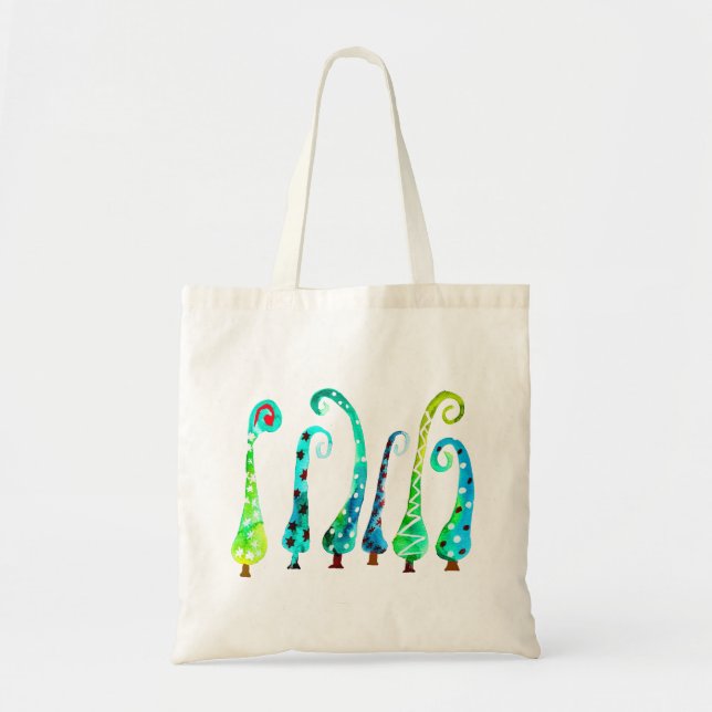 Bolso De Tela Árboles de navidad de acuarela (Frente)