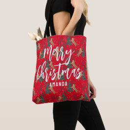 Bolso De Tela Árboles de Navidad y antecedentes de patrón de tig