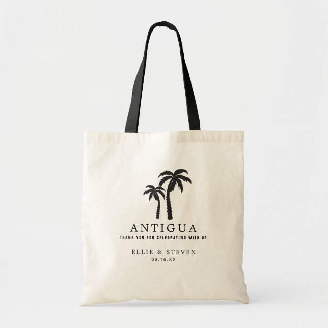 Bolso De Tela Árboles de palmas de bodas de destino (Frente)