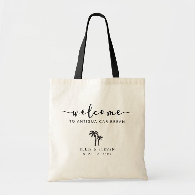 Bolso De Tela Árboles de palmas de bodas de destino (Frente)