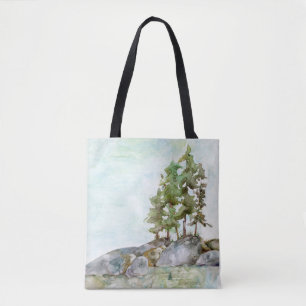 Bolso De Tela Árboles en rocas acuarela de Canoa Country