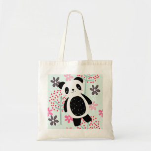 Bolso De Tela Árboles, flores, y osos de panda