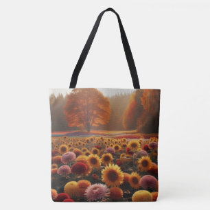 Bolso De Tela Árboles otoñales/campo con mamáes