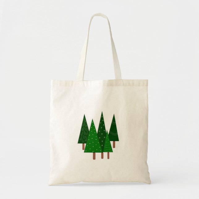 Bolso De Tela Árboles singulares verdes (Frente)