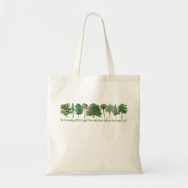Bolso De Tela Árboles vegetales (Frente)