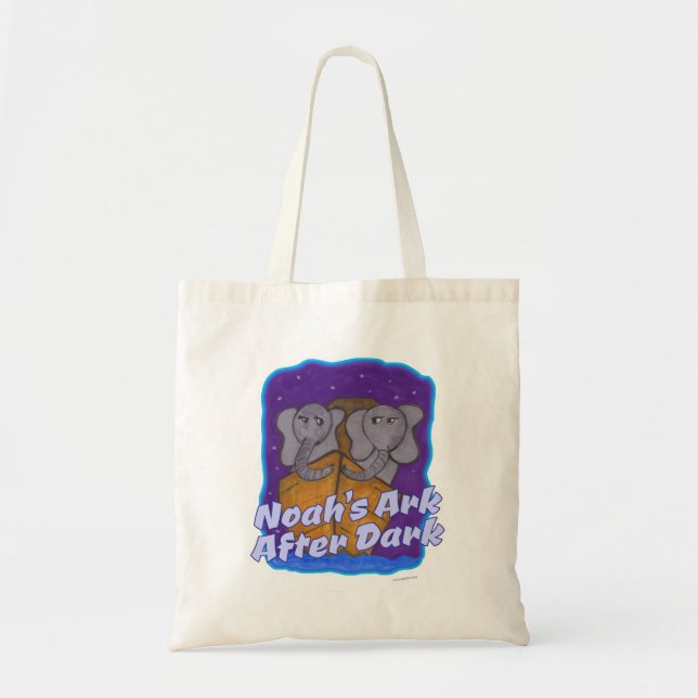 Bolso De Tela Arca divertida de Noahs tras Personalizado oscuro  (Frente)