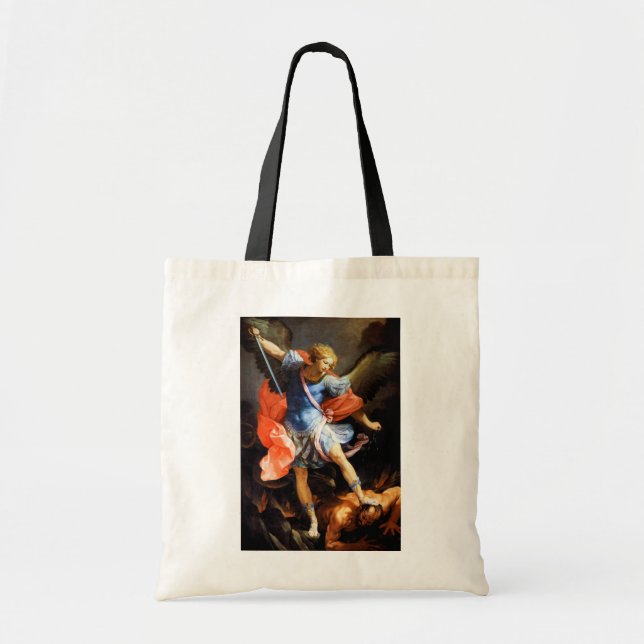 Bolso De Tela Arcángel Michael tramples Satan, Guido Reni (Frente)