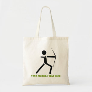 Bolso De Tela Archer con su arco negro, personalizado de tiro al