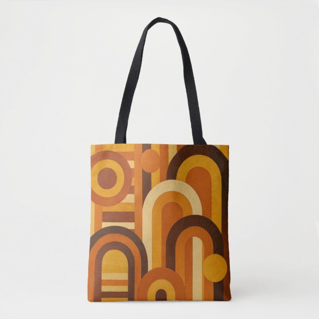 Bolso De Tela Arches and Sunspots Retro MCM Geometric Design (Anverso)