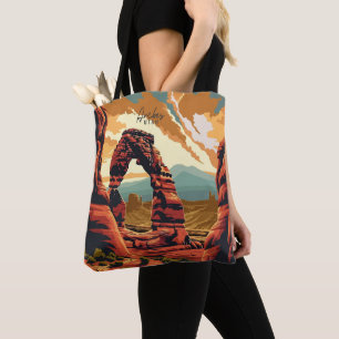 Bolso De Tela Arches Utah USA Vintage Art Travel Ilustracion