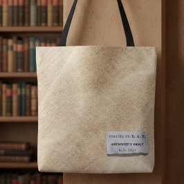 Bolso De Tela Archivist’s Vault: Linen-Look Personalized Tote