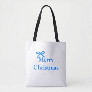 Bolso De Tela Arco azul alegre Navidad regalos familiares simple