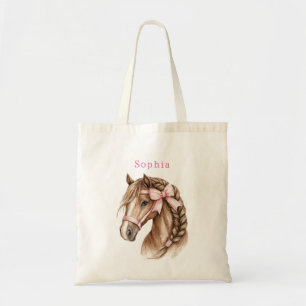 Bolso De Tela Arco de caballo con rayas rosadas