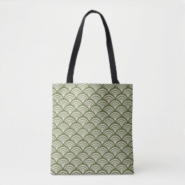 Bolso De Tela Arco de vieira Art Deco verde oliva