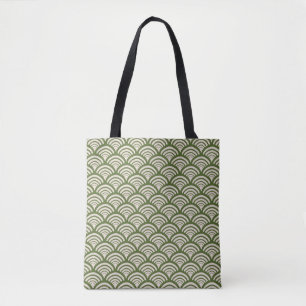Bolso De Tela Arco de vieira Art Deco verde oliva