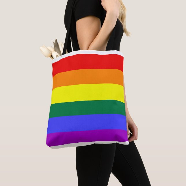 Bolso De Tela Arco iris bandera (Detalle)