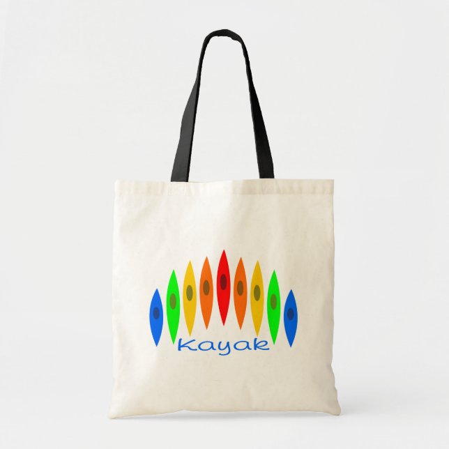 Bolso De Tela Arco iris de kajaks (Frente)