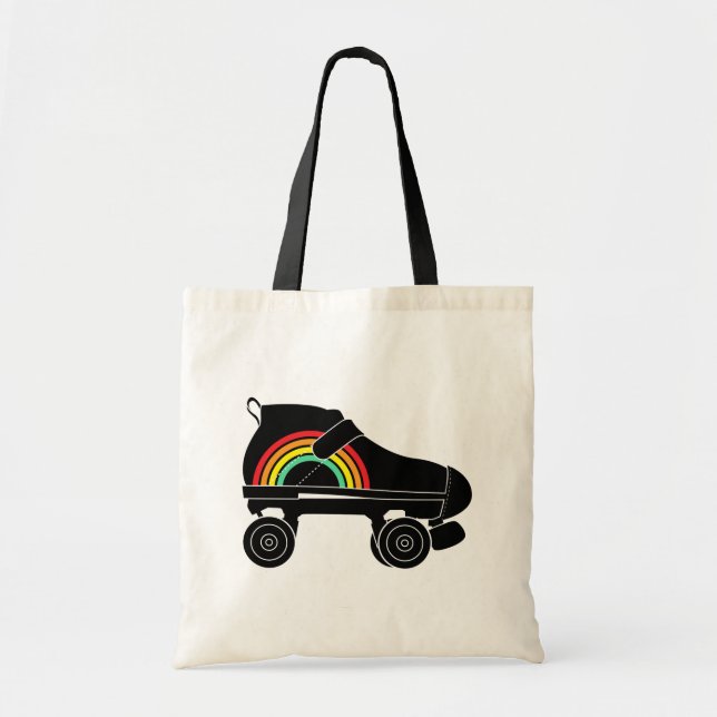 Bolso De Tela arco iris de patinaje de cuatro rodillos (Frente)