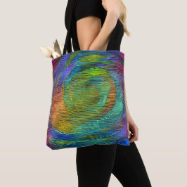 Bolso De Tela arco iris en espiral Grabado en relieve y rayas de