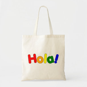 Bolso De Tela Arco iris español hola: Iris Hola de Espanol