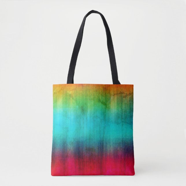 Bolso De Tela Arcoiris Abstract Grunge (Anverso)