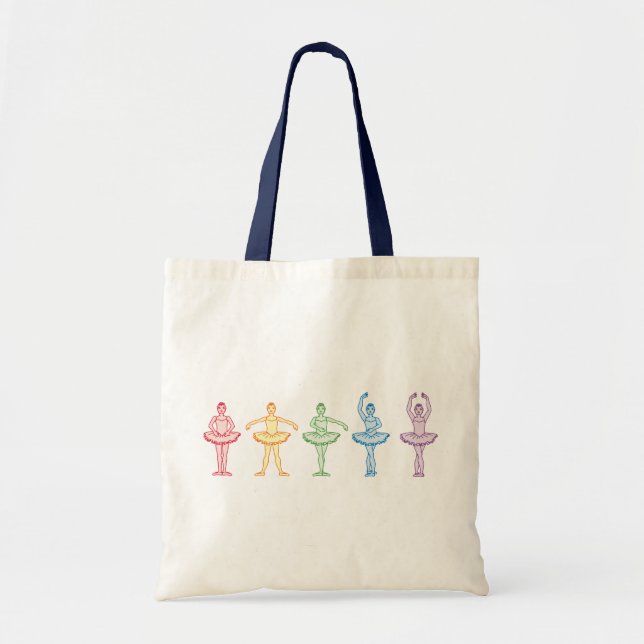 Bolso De Tela Arcoiris Ballerinas (Frente)