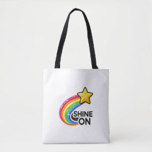 Bolso De Tela Arcoiris colorido con estrella