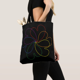 Bolso De Tela Arcoiris colorido sobre flor de corazón de Moda ne