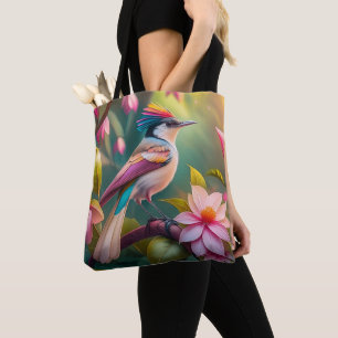 Bolso De Tela Arcoiris con crema Jay Fantasy Bird