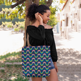 Bolso De Tela Arcoiris curvado