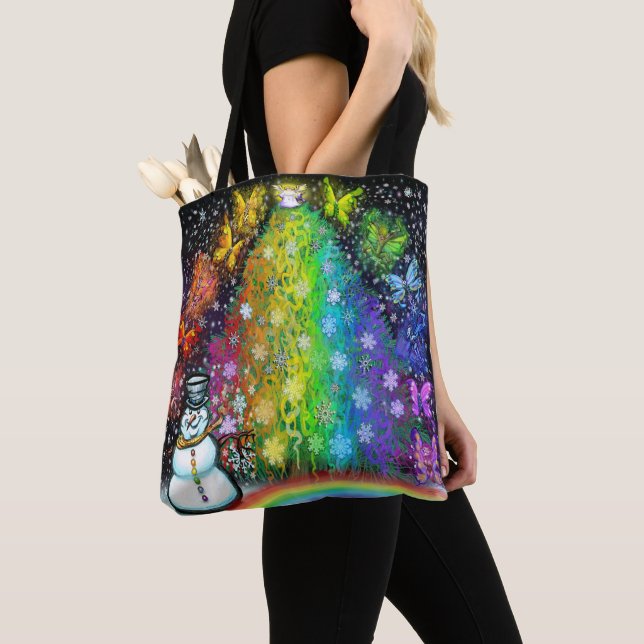 Bolso De Tela Arcoiris de árbol de navidad de las fábricas de la (Detalle)