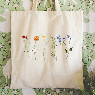Bolso De Tela Arcoíris de Flor Silvestre Orgullo LGBTQ