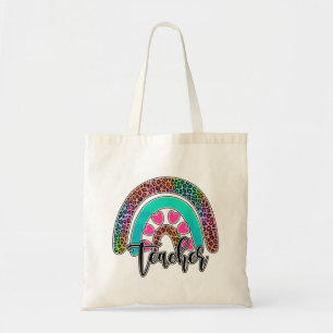 Bolso De Tela Arcoiris del profesor - Colorida impresión de leop