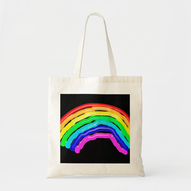Bolso De Tela Arcoiris dibujado (Frente)
