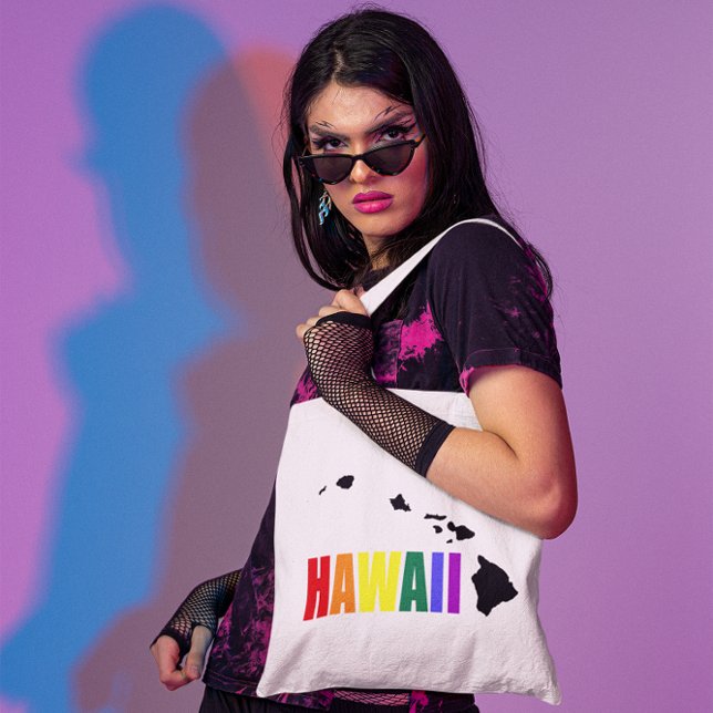 Bolso De Tela Arcoiris hawaiano 2 (Hawaii in Rainbow Colors)