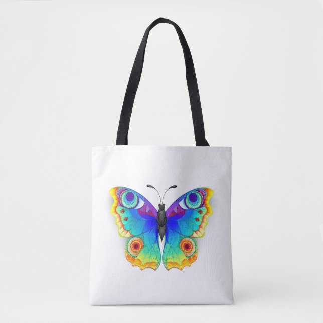 Bolso De Tela Arcoiris mariposa Peacock Eye (Anverso)