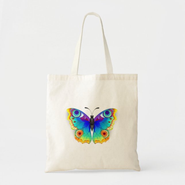 Bolso De Tela Arcoiris mariposa Peacock Eye (Frente)