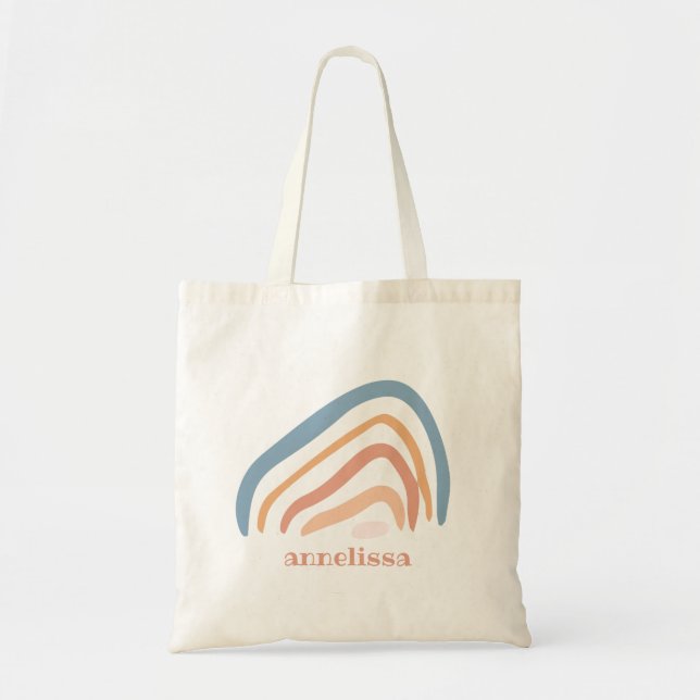 Bolso De Tela Arcoiris Moderno Y De Moda Para Chicas (Frente)