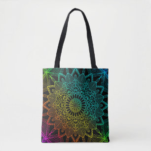 Bolso De Tela Arcoíris Negro