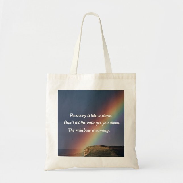 Bolso De Tela Arcoiris para la recuperación de adicciones a drog (Frente)