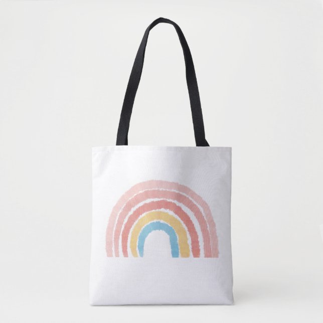 Bolso De Tela Arcoíris Pastel (Anverso)