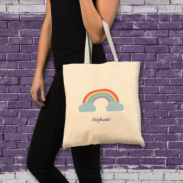 Bolso De Tela Arcoiris pastel (Pastel Rainbow Tote Bag)