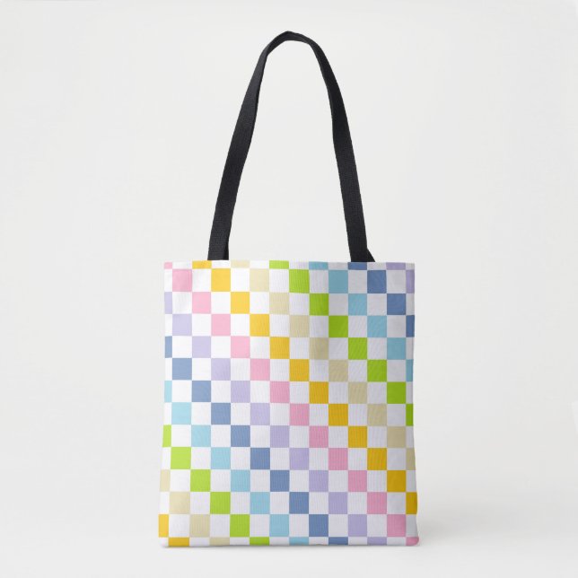 Bolso De Tela Arcoiris pastel bajo control (Anverso)