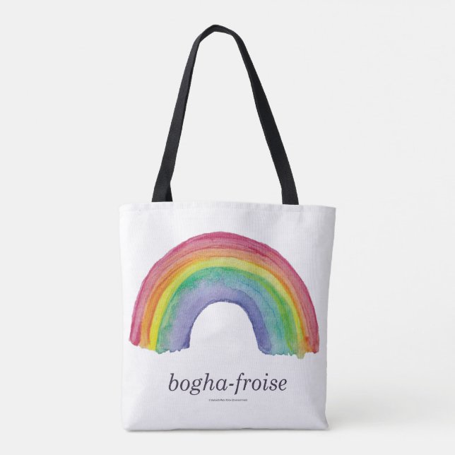 Bolso De Tela arcoiris pintado/ gaélico escocés de escarcha (Reverso)