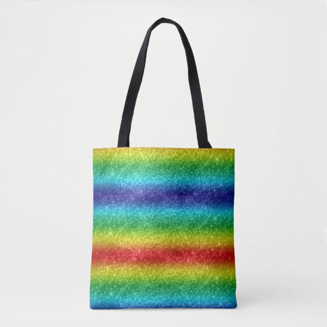 Bolso De Tela Arcoiris purpurina (Anverso)
