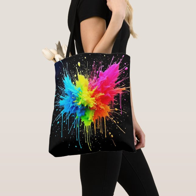 Bolso De Tela Arcoiris Splash Powder Art (Detalle)